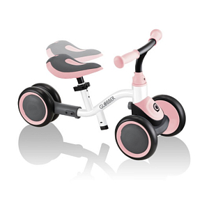 Каталка-беговел с ручкой GLOBBER "LEARNING BIKE" 3 в 1, бело-розовая